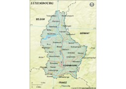 Luxembourg Political Map, Dark Green - Digital File