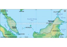 Malaysia Blank Map, Dark Green - Digital File