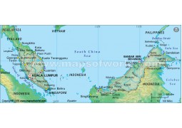 Malaysia Political Map, Dark Green - Digital File