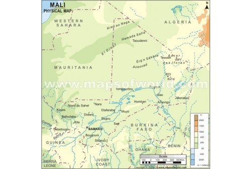 Mali Physical Map