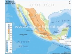 Physical Map of Mexico - Digital File