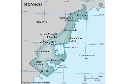 Map of Monaco with Cities