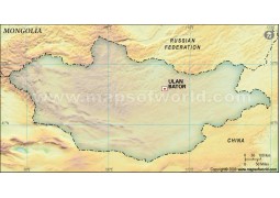 Mongolia Blank Map, Dark Green  - Digital File