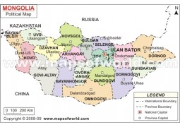 Mongolia Political Map - Digital File