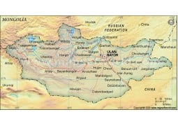 Mongolia Political Map, Dark Green  - Digital File