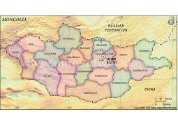 Mongolia States Map - Digital File
