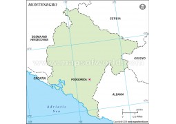 Montenegro Outline Map - Digital File