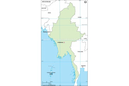Myanmar Outline Map