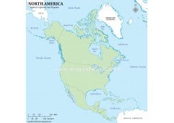 North America Outline Map (Green Background) - Digital File
