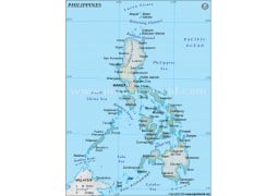Philippines Physical Map, Gray - Digital File