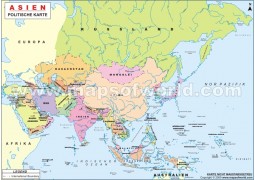 Politische Asienkarte  - Digital File