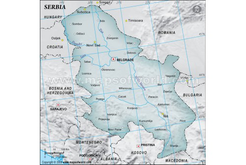 Serbia Map, Gray