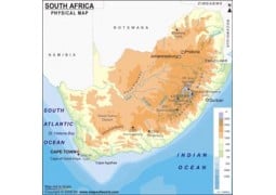 South Africa Physical Map - Digital File