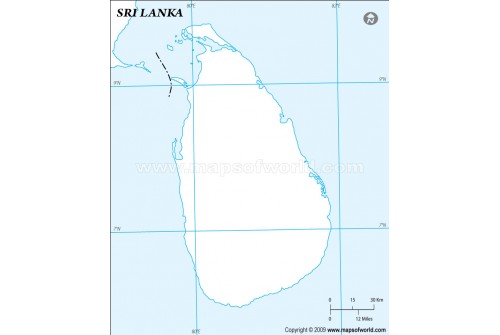 Sri Lanka Outline Map