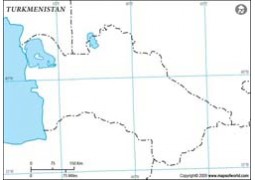 Turkmenistan Outline Map - Digital File