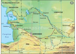 Turkmenistan Political Map, Green - Digital File