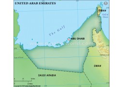 UAE Blank Map, Dark Green - Digital File