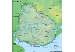 Uruguay Political Map, Dark Green - Digital File