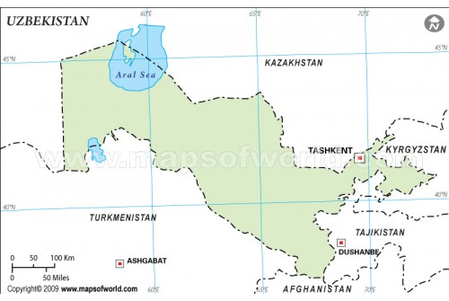 Uzbekistan Outline Map