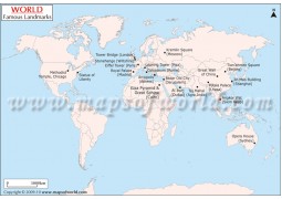 World Famous Landmarks Map - Digital File