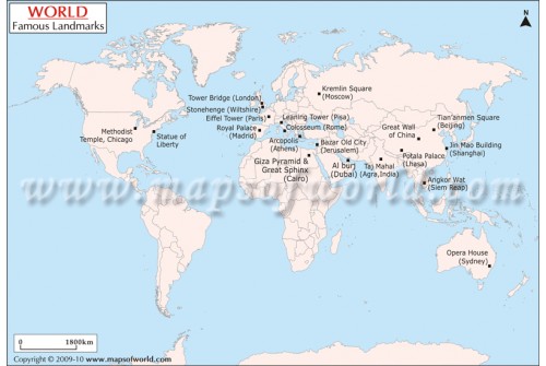 World Famous Landmarks Map