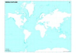 World Outline Map in Mercator Projection in Light Background - Digital File