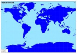 World Map Miller Projection - Digital File