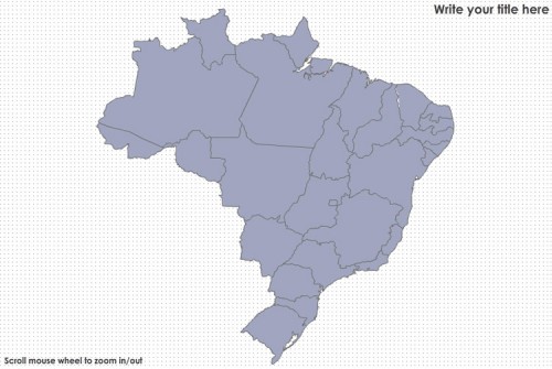 Brazil States And Major Cities Flash Map 
