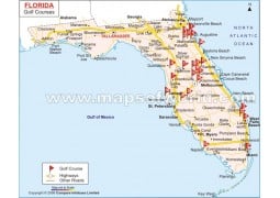 Florida Golf Courses Map - Digital File