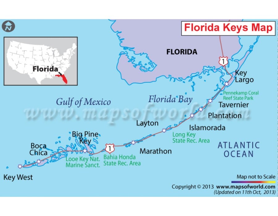 Map Of Florida And Keys - Florida Beach Map