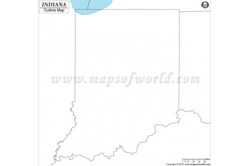 Blank Map of Indiana