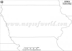 Iowa Outline Map - Digital File