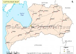 Latvia Rail Map - Digital File