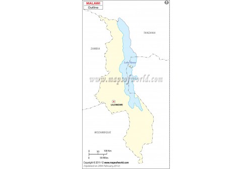 Blank Map of Malawi