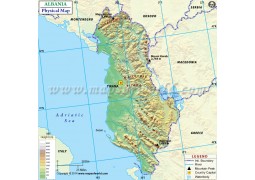 Albania Physical Map - Digital File
