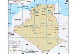 Algeria Latitude and Longitude Map - Digital File