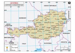 Austria Latitude and Longitude Map - Digital File