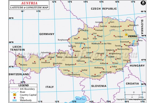 Austria Latitude and Longitude Map