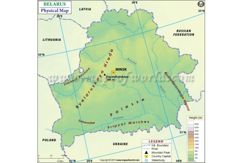 Belarus Physical Map
