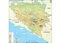 Bosnia And Herzegovina Physical Map