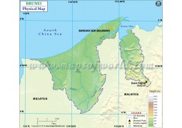 Brunei Physical Map - Digital File