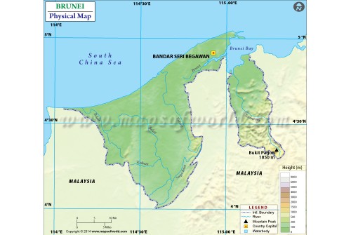 Brunei Physical Map