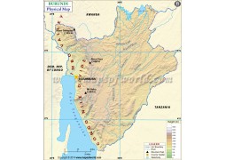 Burundi Physical Map - Digital File