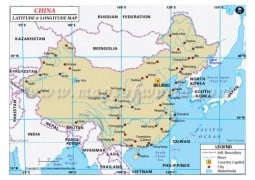 China Latitude and Longitude Map - Digital File