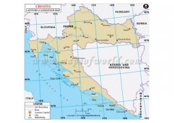 Croatia Latitude and Longitude Map - Digital File