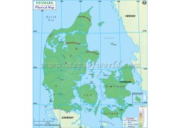 Denmark Physical Map - Digital File