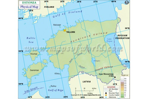 Estonia Physical Map