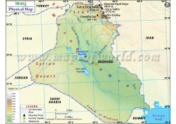 Iraq Physical Map - Digital File