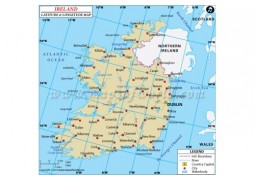 Ireland Latitude and Longitude Map - Digital File