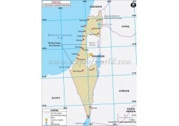 Israel Latitude and Longitude Map - Digital File